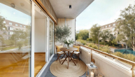 Einrichtungsbeispiel Balkon - Wohnen im begehrten Maximilians Quartier: Moderne 2-Zimmer Wohnung mit Balkon & TG-Stellplatz