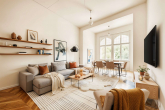 Einrichtungsbeispiel Wohnbereich - Wohnen in der Belle Étage mit Blick auf den Landwehrkanal: Großzügige 4-Zimmer Wohnung mit Balkon
